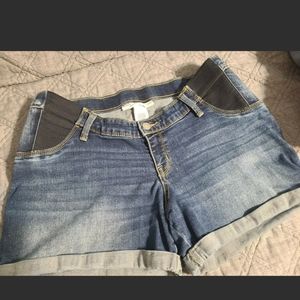 811 Liz Lange Maternity Women's Size Small Blue Denim Stretch Shorts